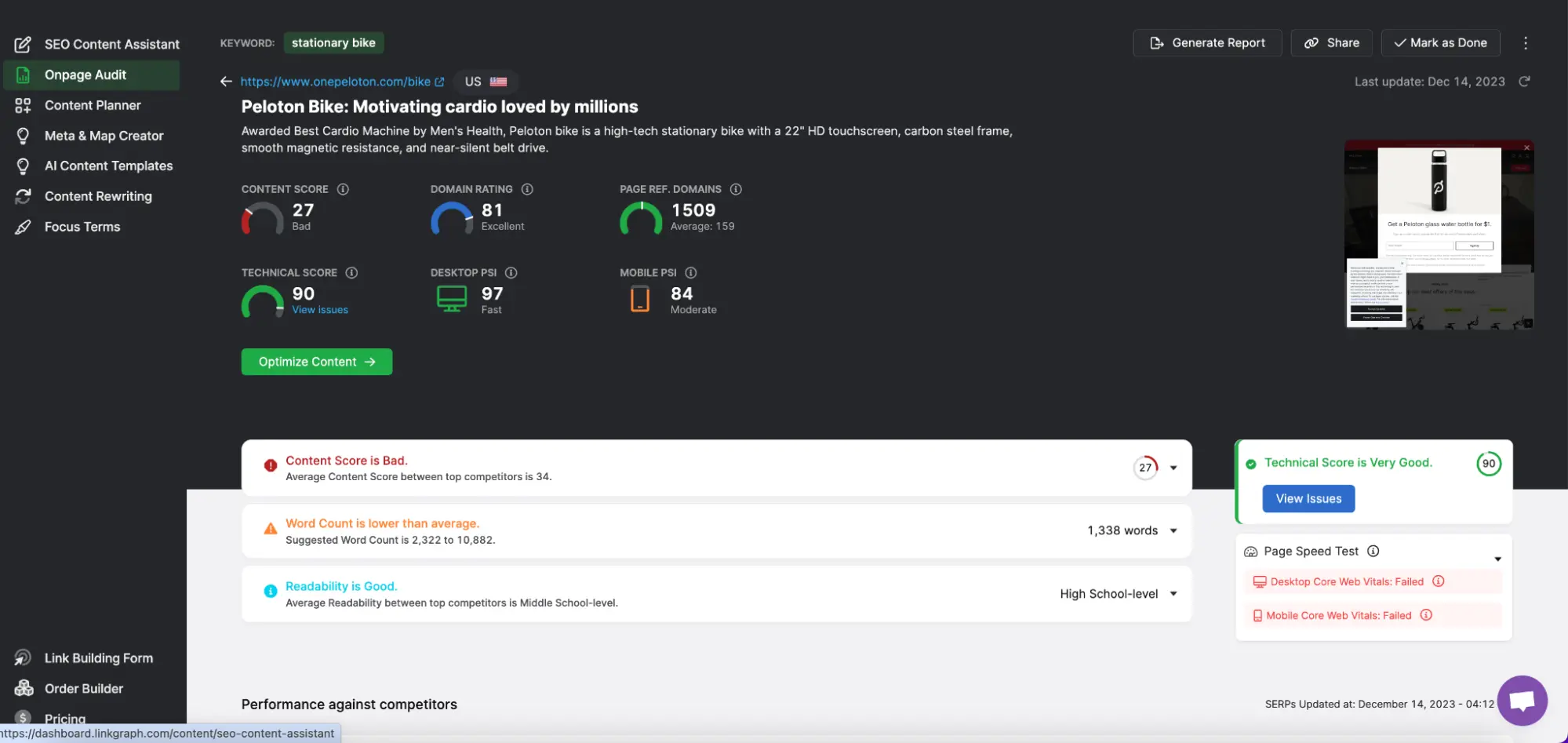 Quickly Check For Content Quality and On-Page SEO
