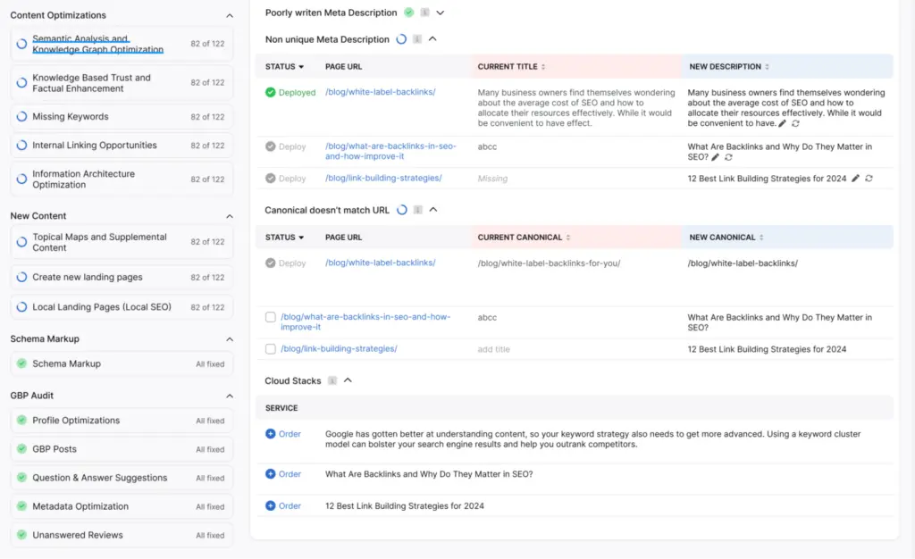 Otto SEO detecting technical issues and deploying fixes