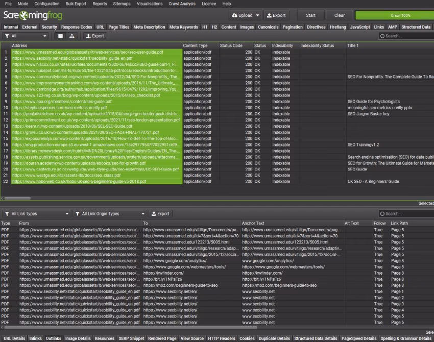 Screaming Frog SEO Spider Parse Product Example