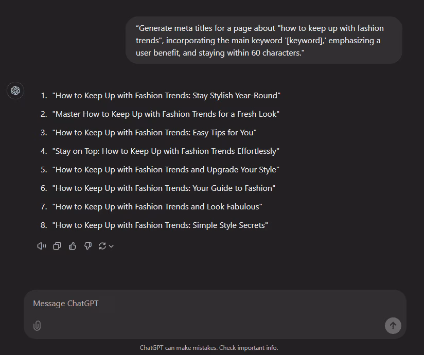 chatgpt meta titles
