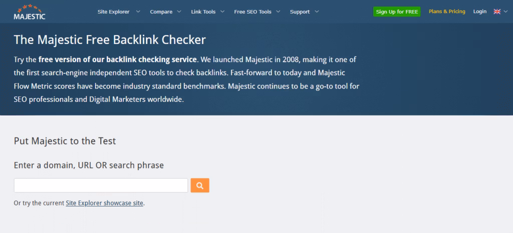 majestic authority backlink checker