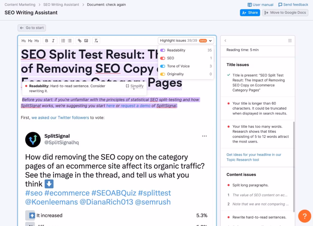 semrush writing assistant