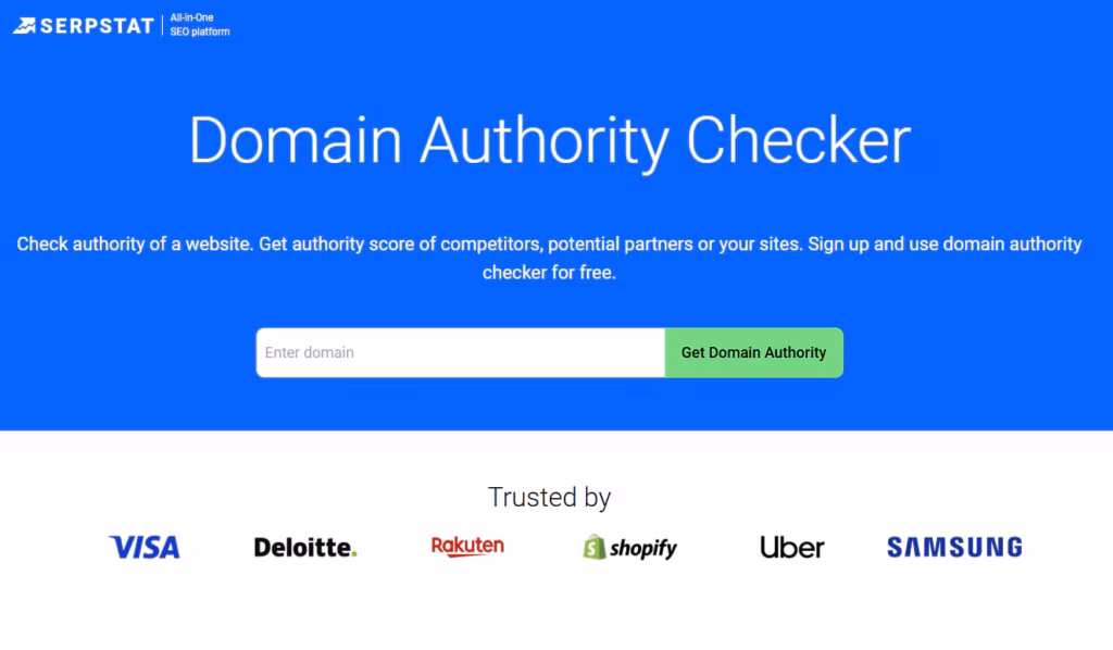 serpstat domain authority checker