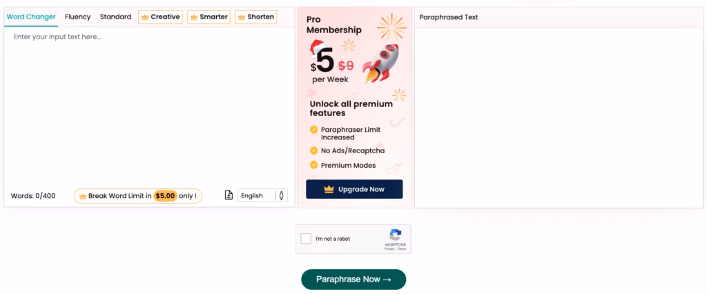 Paraphraser io AI writing tool