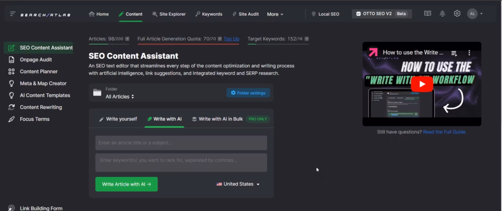 Search Atlas SEO Content Assistant