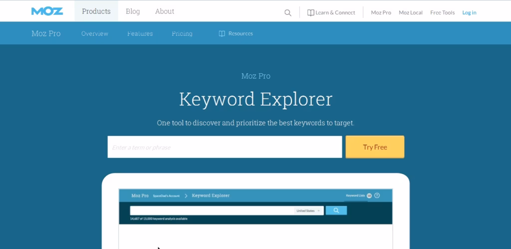 moz keyword explorer overview from the web