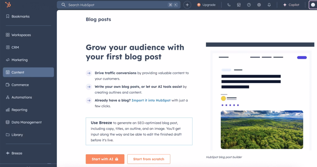 Hubspot Free AI Content Writer