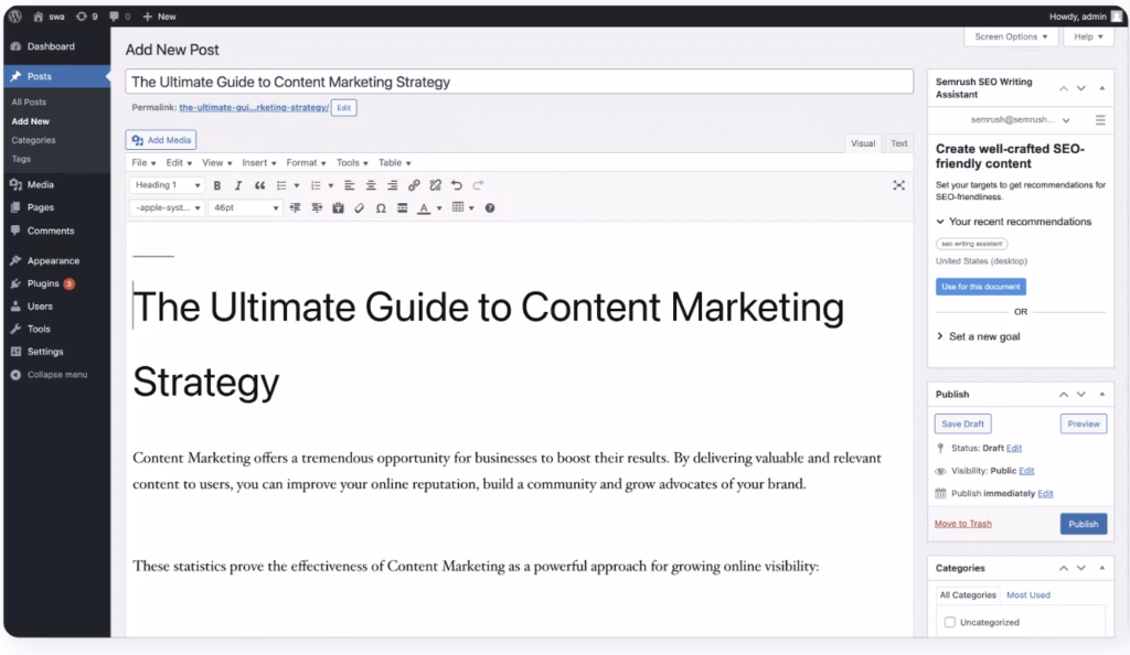 SEO Writing Assistant semrush