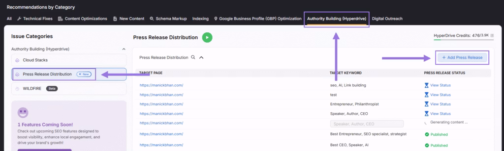 OTTO SEO press release distribution