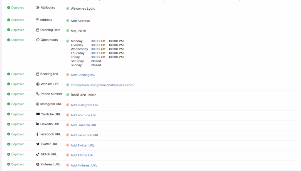 profile information in the Search Atlas GBP Automations Tool