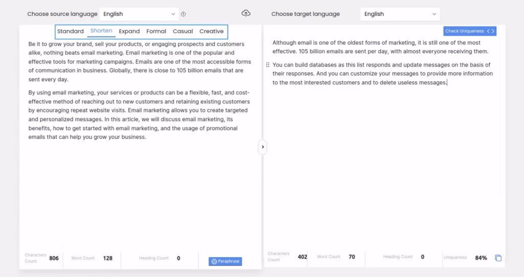 content paraphraser AISEO