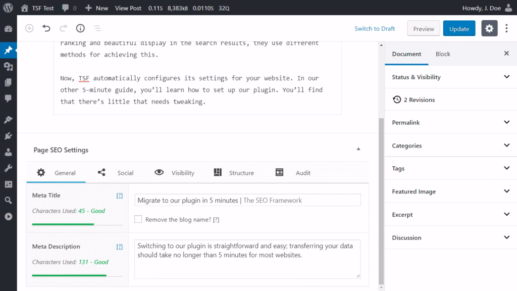 The SEO Framework title