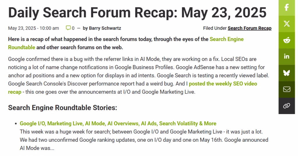 newsletter search engine roundtable
