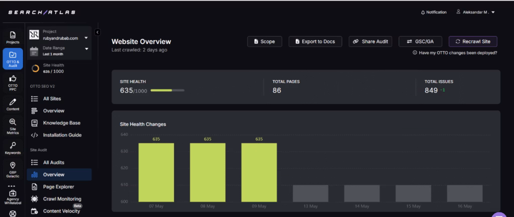 creating an SEO report using Site auditor insights