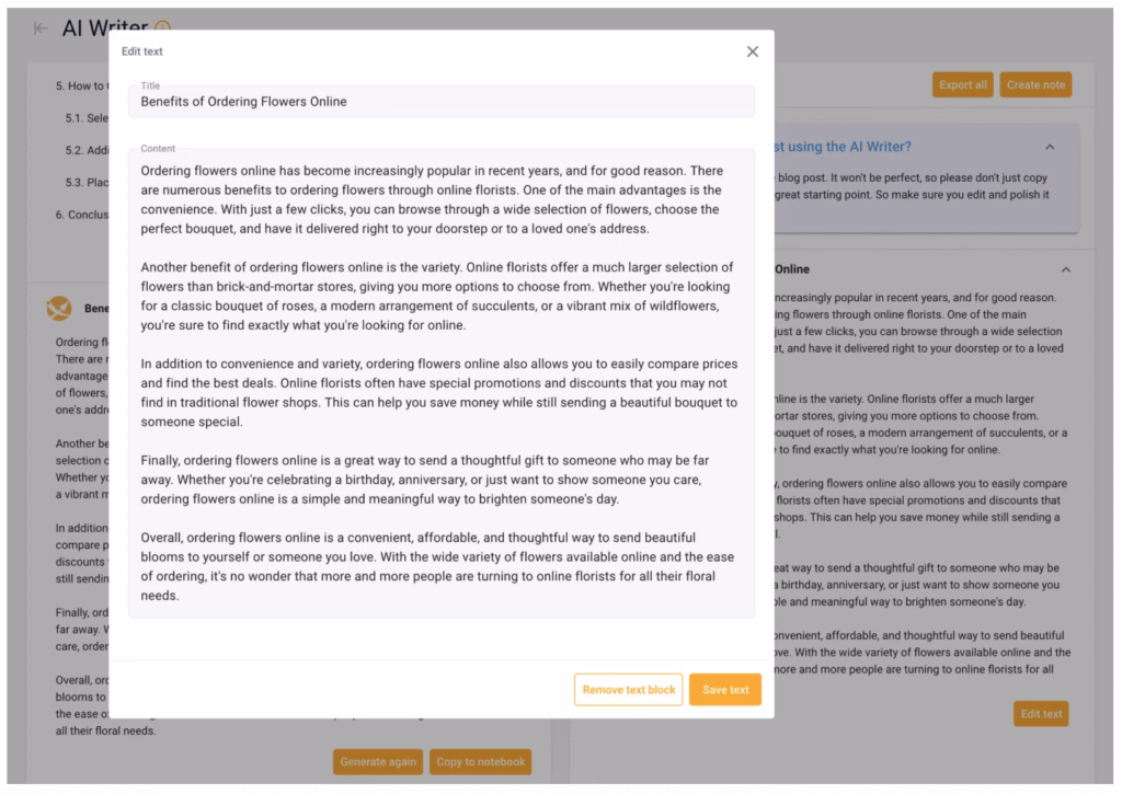 AI Writer Content Optimization XOVI