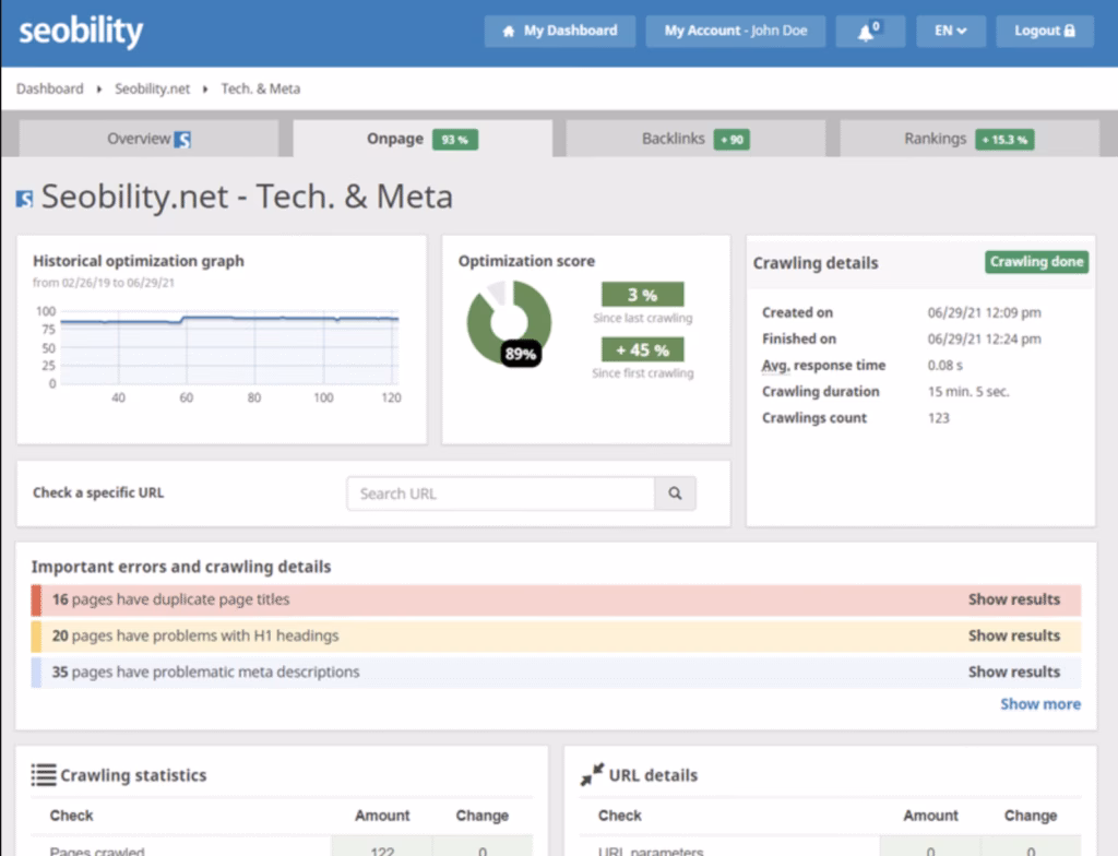 Seobility onpage audit
