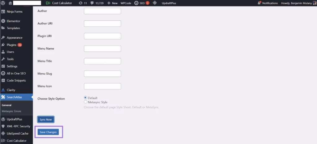 Search Atlas Connect the Plugin step 3