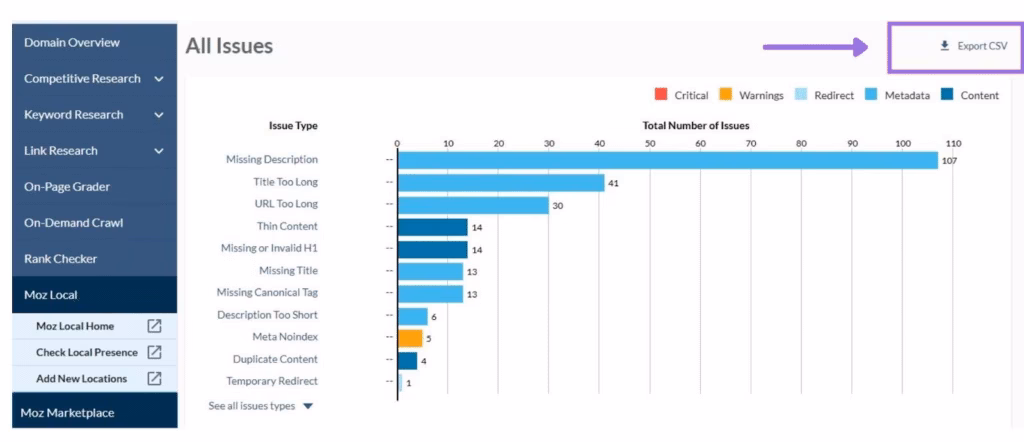 export moz pro campaign 3