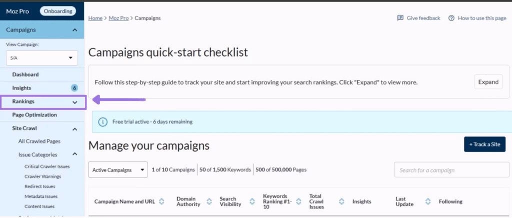 export moz pro campaign 4