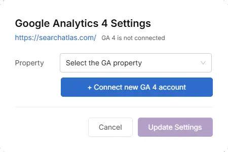 search atlas Connect google analytics step 2