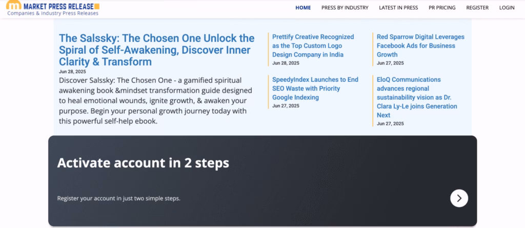 market press release website