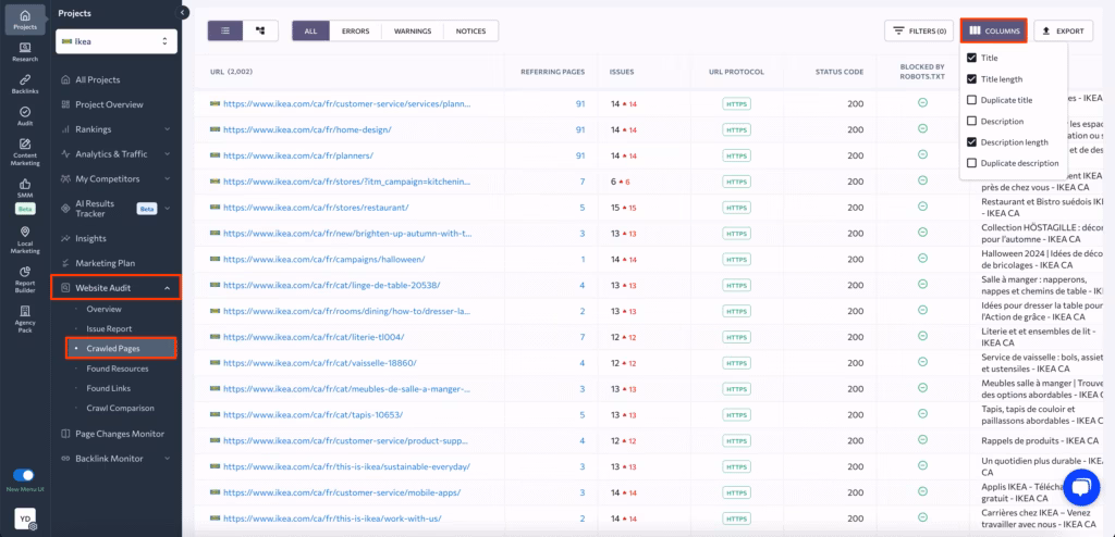se ranking website audit 1