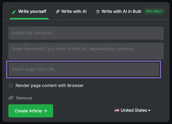 search atlas import target url