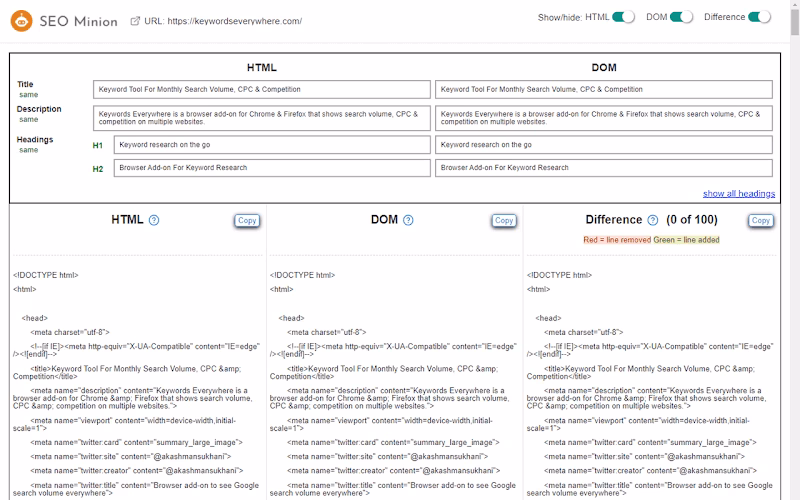 seo minion chrome extension