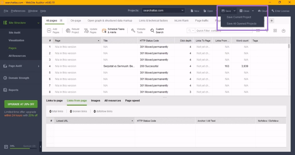 seo powersuite WebSite Auditor migration 2