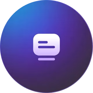 Minimal blog icon on purple and blue circular background