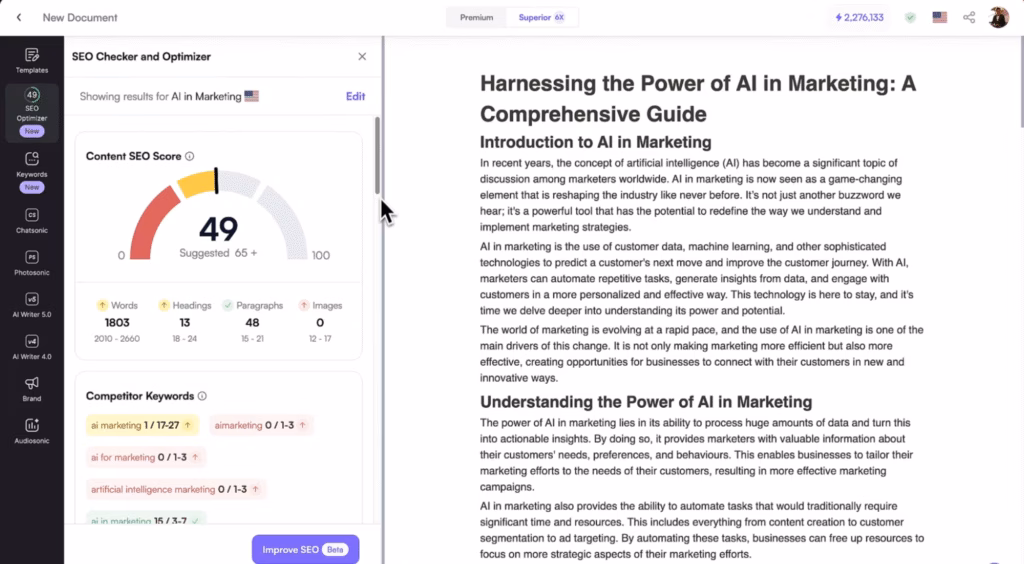 Writesonic SEO Checker and Optimizer