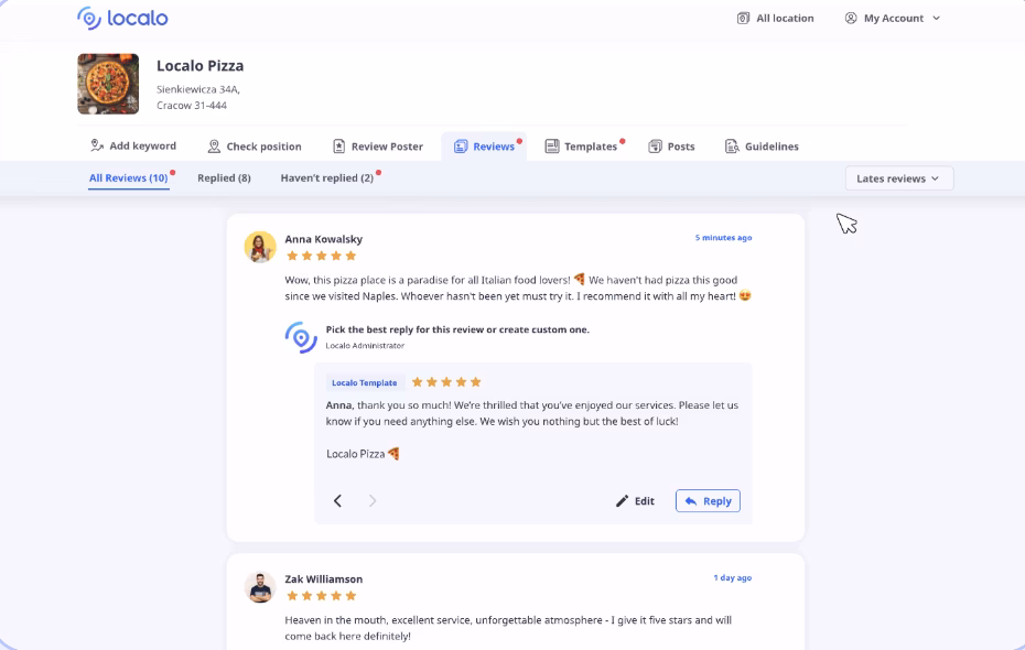 Localo Review Manager tool