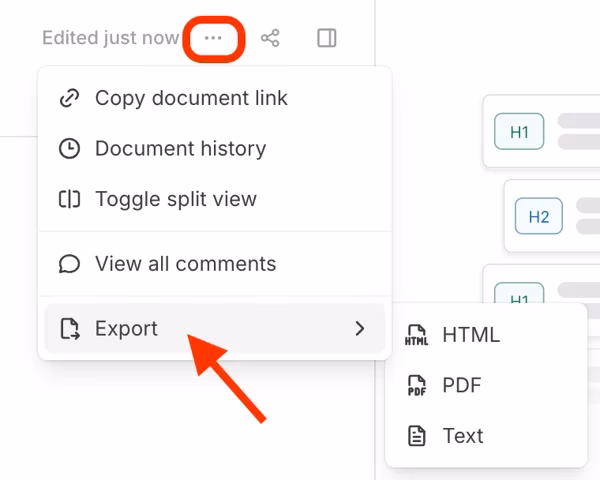 export docs from frase