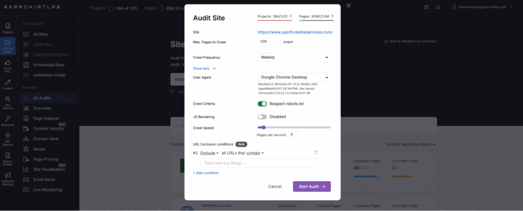 dental seo site audit